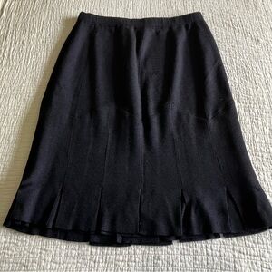 EUC St John midnight blue“Santana” knit w/chevron pattern & slit “car wash” hem